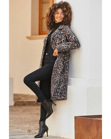 Sosandar Animal Print Trench Coat