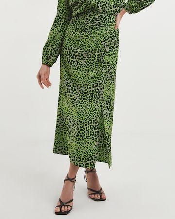 Whistles Leopard Petal Side Ruched Skirt