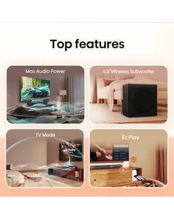 Hisense 75in 75A6NTUK Smart 4K TV with Amazon Alexa and 180W Soundbar Bundle