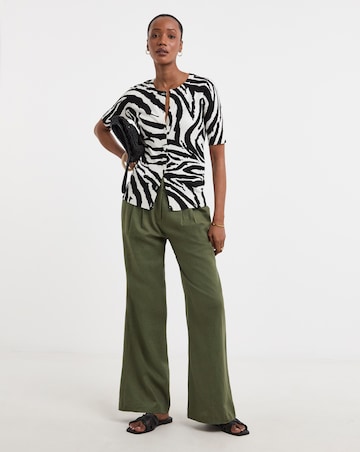 Zebra Print Short Sleeve Cardigan