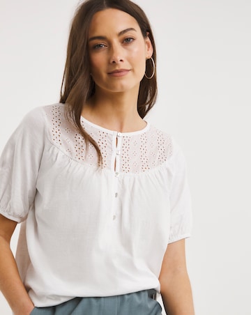 Julipa Broderie Detail Jersey Top