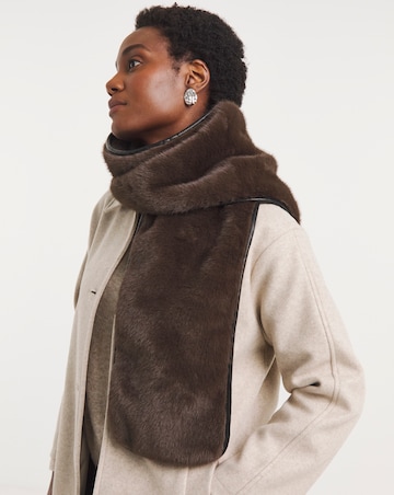 Faux Fur PU Trim Scarf