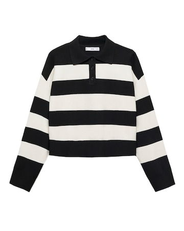 Mango Striped Polo - Neck Sweater
