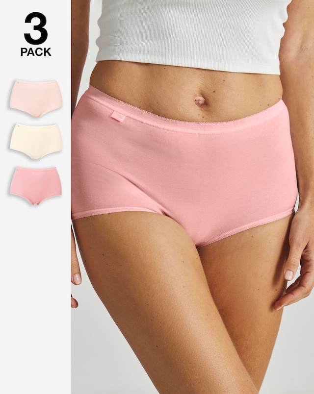 Sloggi (3 Pack) Cotton Basic Maxi Knickers Pink Multi