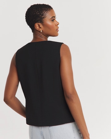 Textured Button Front Waistcoat