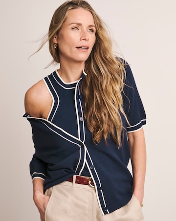 Anthology Navy Short Sleeve Cardigan