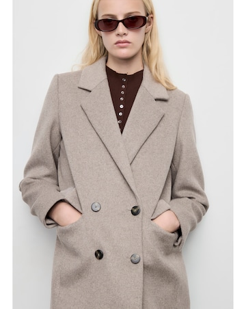 Mango Cream Button Up Coat