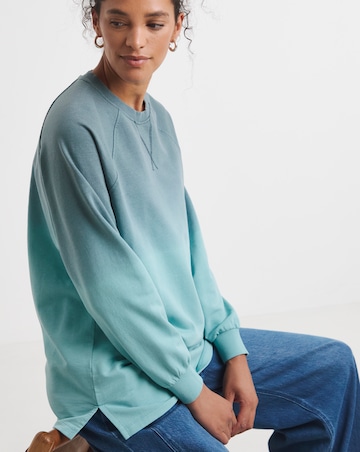 Teal Ombre Classic Longline Sweatshirt