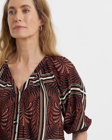Collarless Button Through Blouse