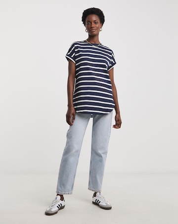 Pure Cotton 2 Pack Short Sleeve Curved Hem Longline top