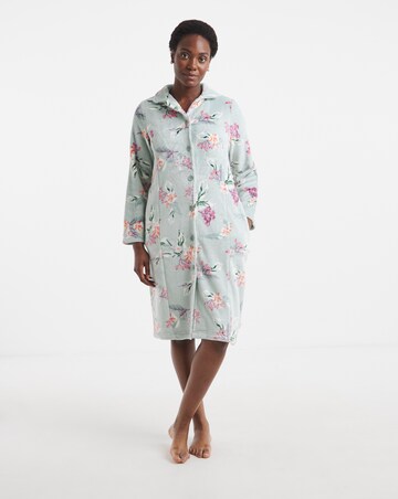Julipa Fleece Button Through Midi Dressing Gown