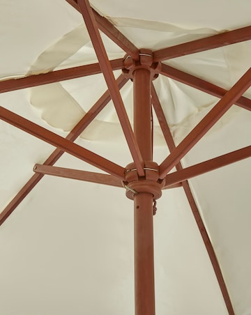Charles Bentley Cream Wooden Parasol - 2.4m