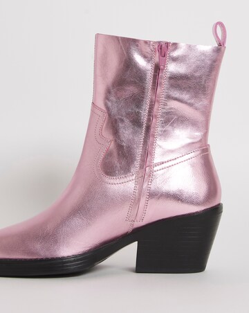 Rayla Stretch Western Cowboy Ankle Boots Ex Wide EEE Fit