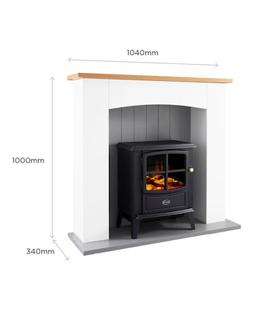 Dimplex OKM20 Oakmead White Electric Stove Fire Suite