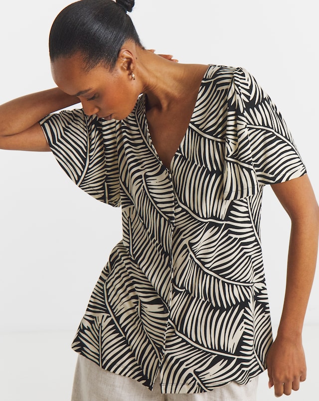 Button Front Angel Sleeve Top