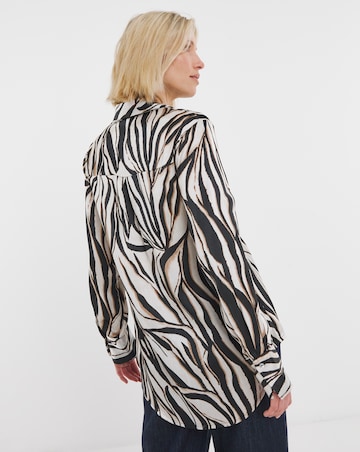 Printed Classic Satin Long Sleeve Shirt