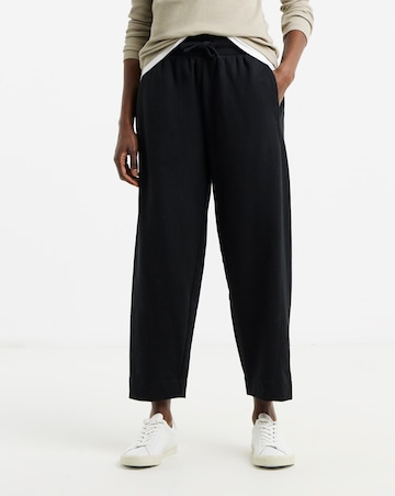 Black Barrel Leg Jersey Trouser