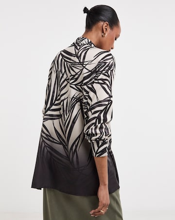 Printed Textured Long Sleeve Shirt