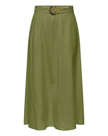 JdY Milan High Waisted Belted Linen Skirt