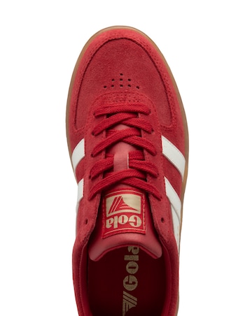 Gola Grandslam Suede Trainers - Red/Off White/Gum
