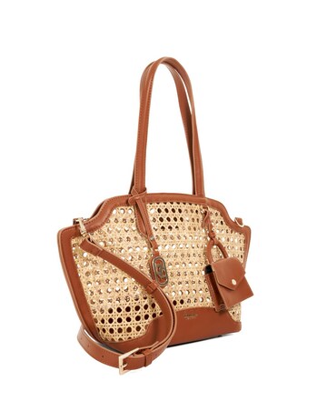 Dune Dinidecided Long Handle Rattan Shoulder Bag