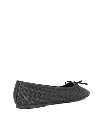 Dune Black Heat Woven Ballet Flats - Wide Fit (E)