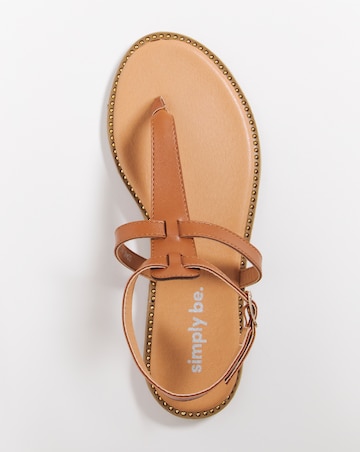 Jaylin Toe Post Buckle Flat Sandals Ex Wide Fit Simply Comfort