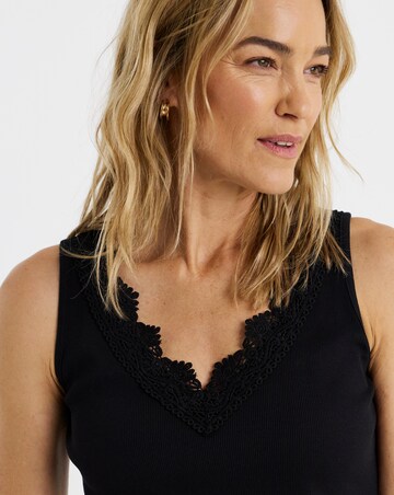 V-Neck Lace Trim Vest