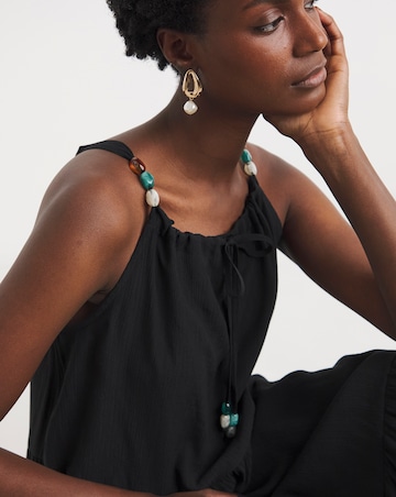 Bead Halter Maxi Dress