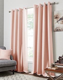 Faux Silk Blackout Eyelet Curtains