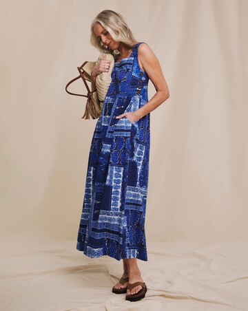 Julipa Pure Cotton Button Side Pinny Midi Dress