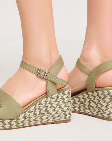 Agatha Buckle Wedge Espadrille Sandals - Extra Wide Fit (EEE)