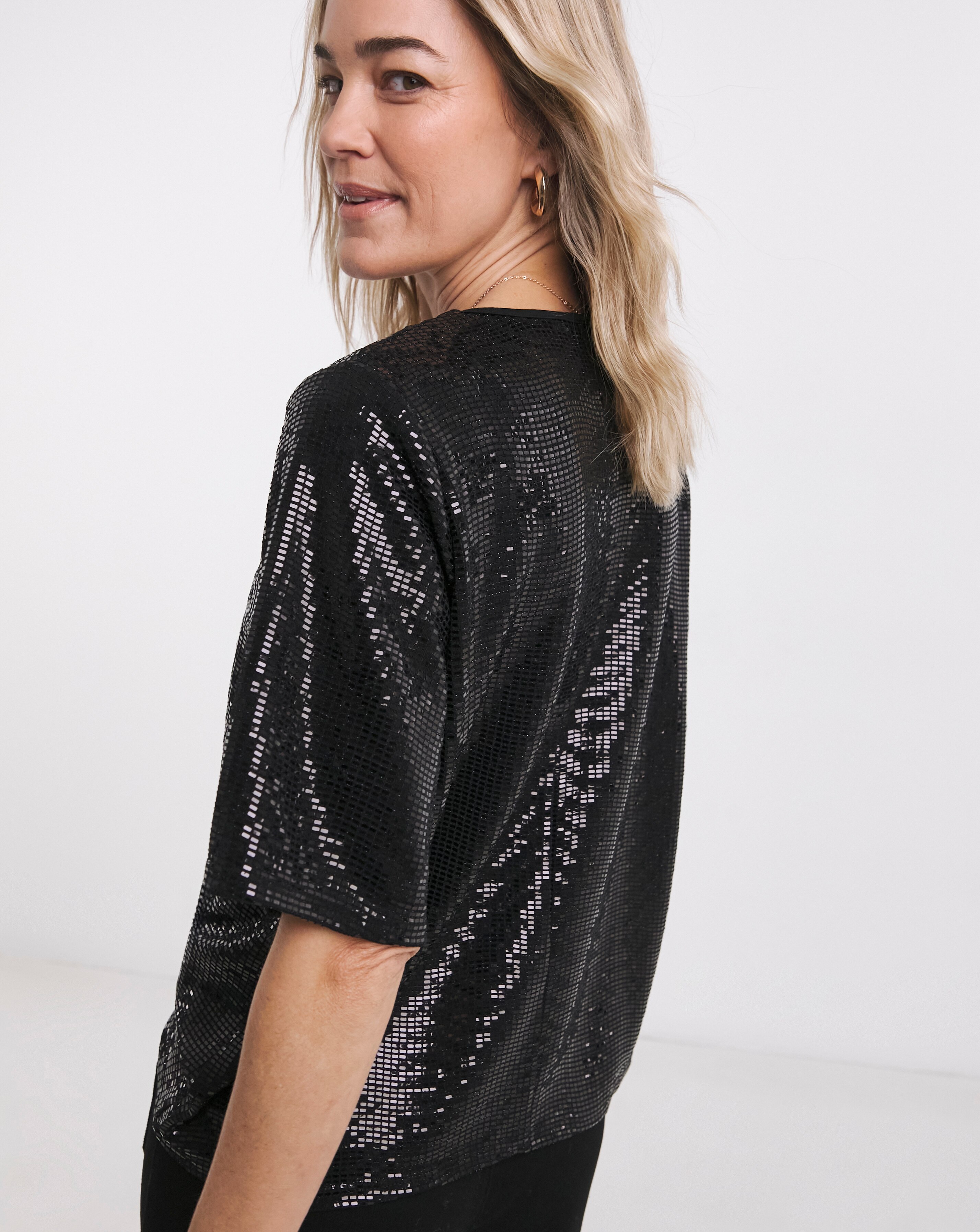 sequin boxy top