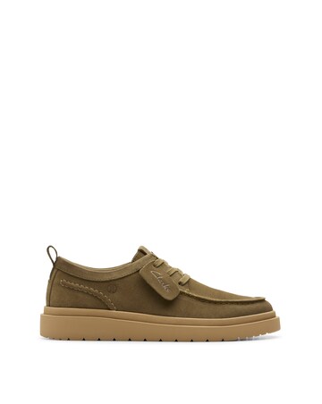 Clarks Polden Moc Shoe - Olive Suede