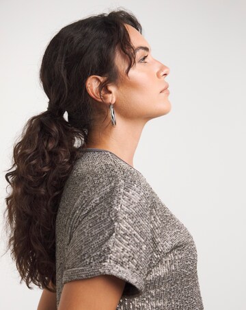 Grey Sequin Longline Top