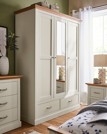 Julipa Ashford 3 Door 2 Drawer Wardrobe with Mirror