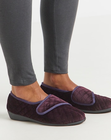 Topaz Touch & Close Full Slipper - Wide Fit (E)