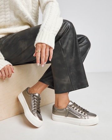 Kate Lace Up Zip Detail Chunky Trainer - Extra Wide Fit (EEE)