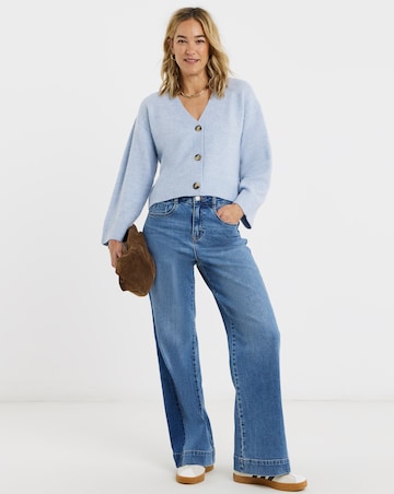 Wide Sleeve V Neck Cardigan