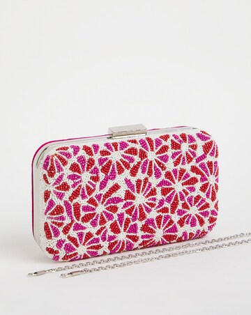 Joanna Hope Multi-Colour Floral Beaded Clutch Bag