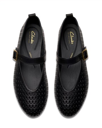 Clarks Black Fawna Jane Leather Ballerina Standard Fit