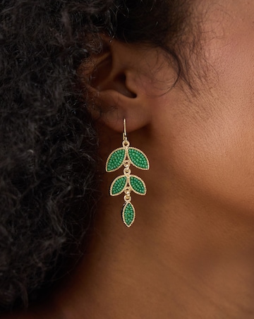 Accessorize Beaded Leaf Drop Earrings