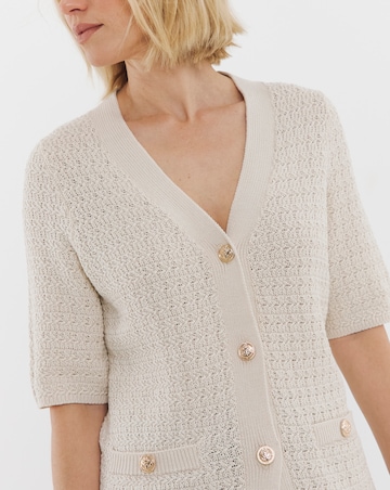 V Neck Short Sleeve Cardigan