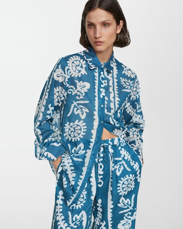 Mango Nemo Floral Print Cotton Shirt