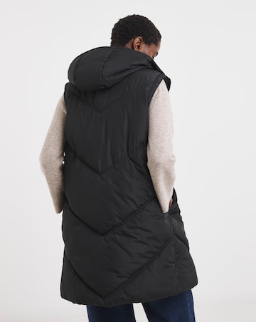 Black Longline Padded Gilet