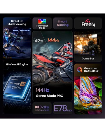 Hisense 50E78QTUK PRO 50 QLED 4K Ultra HD Smart Gaming TV