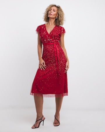 Joanna Hope Beaded Midi Dress