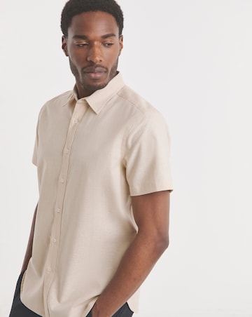Short Sleeve Linen Blend Shirt