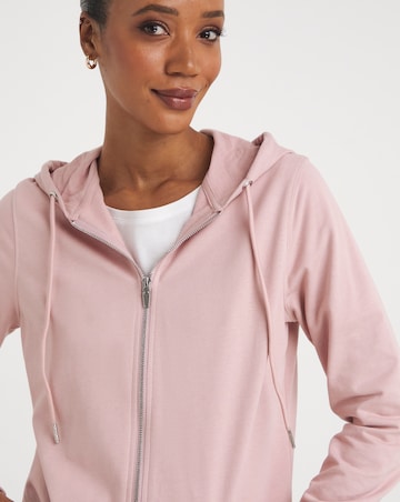 The Blush Longline Zip Hoodie