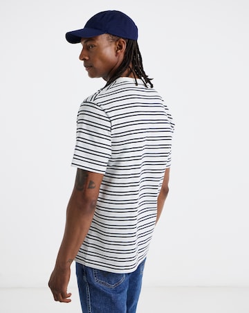 Lacoste Short Sleeve Stripe T-Shirt - Black.White